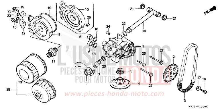 OIL PUMP/OIL FILTER for Africa Twin 750 SPACE BLUE (PB136I) from 1992